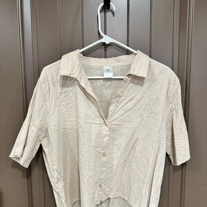 Shade & Shore Light Beige Button-Down Shirt